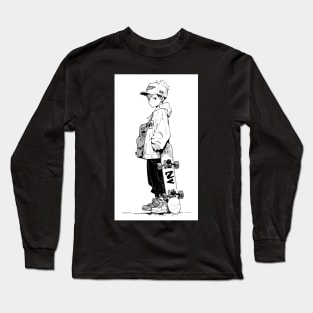 Skater Manga Anime Boy Long Sleeve T-Shirt